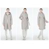 Buy cheap Vertical Stripe Long Padded Jacket Grey Ladies Smart Casual Jackets Belt Desing Waist Version from wholesalers