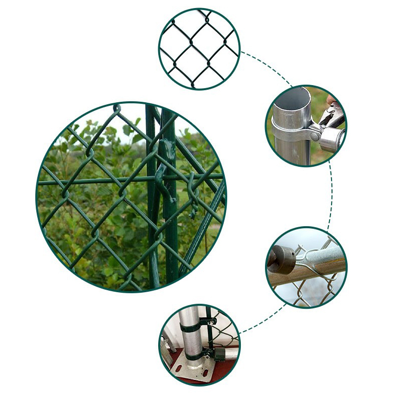 50x50mm Diamond Chain Link Fence Electric Galvanized PVC Sprayed