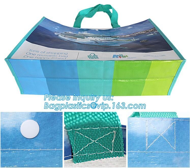 Factory custom recyclable folding laminated pp non woven bag shopping with heat transfer printing non woven fabric carry