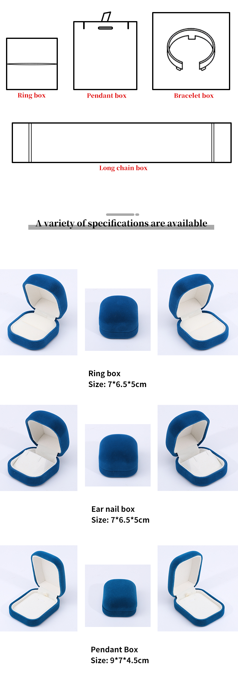 Hanhong Jewelry Package Custom Plastic Storage Box for Earrings Necklaces and Rings