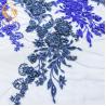 Buy cheap Royal Blue Beaded Lace Fabric 80% Nylon Water Soluble 140cm Width For Kids Dress from wholesalers