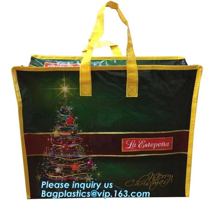 CUSTOM DESIGN XMAS CHRISTMAS GIFT NON WOVEN BAG, Environmental protection reusable fruit shopping bag grocery tote non w