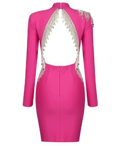 Buy cheap Custom Clothing Factory China Luxury Sequin Tassel Dresses Women Party Sexy Rhinestone Lady Glitter Dress from wholesalers