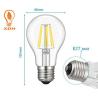 Buy cheap A60 led filament bulb 4W 6W 8W E27 led bulb filament 220-240V from wholesalers
