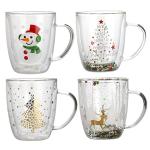 375ml Personalized Glass Cup High Borosilicate Double Wall Glass Coffee Cup