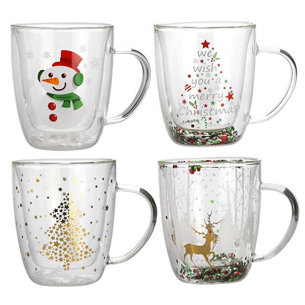 Buy cheap 375ml Personalized Glass Cup High Borosilicate Double Wall Glass Coffee Cup from wholesalers