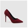 Buy cheap Suede PU Women Pointed Toe Pumps 80mm heel polished tailoring from wholesalers