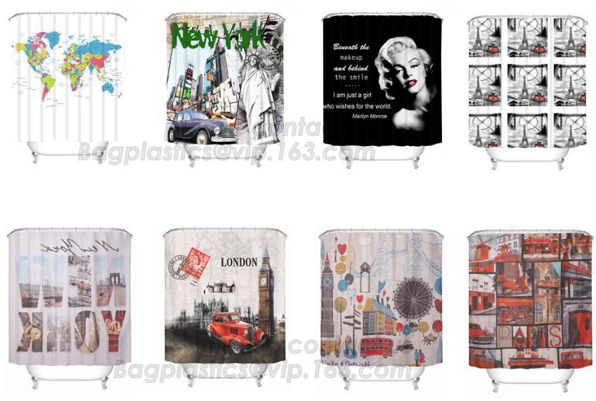 Stripe Hotel White Polyester Jacquard Shower Curtain,180x180cm maple leaf PEVA theme bathroom accessories shower curtain