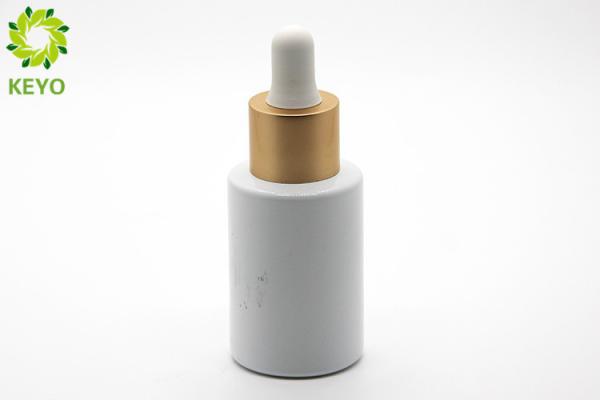 Buy cheap Round White Glass Foundation Bottle / Dropper Bottles Capacity 30ml from wholesalers