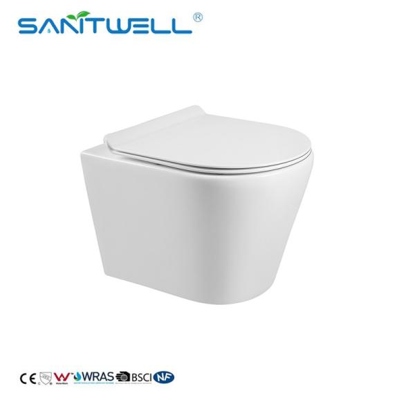 Buy cheap European Standard Ceramic Rimless wall-hung toilet P-trap180mm from wholesalers