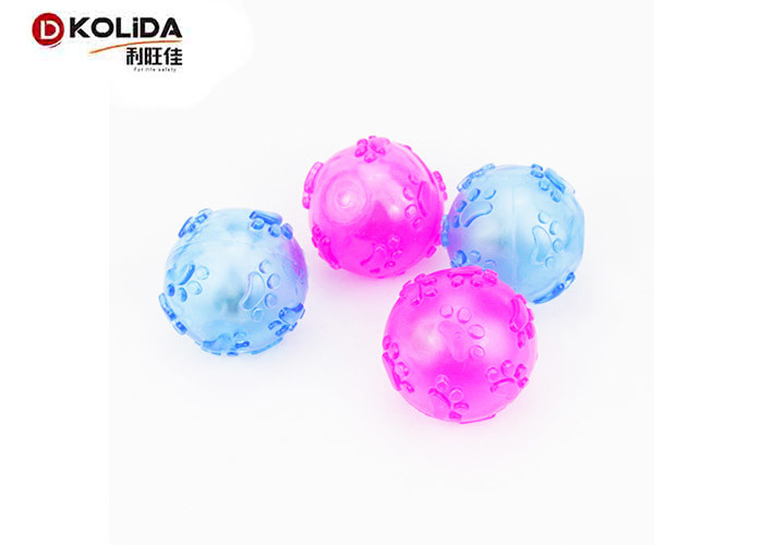 Tasteful Light Up Dog Ball Squeaky Rubber 60mm Dimension For Fun T7