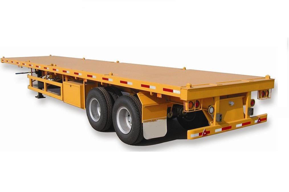 JUYUAN 55 Ton Tri Axis/2 Axles 40ft Used Flatbed Container Trailer Dependable Certificate