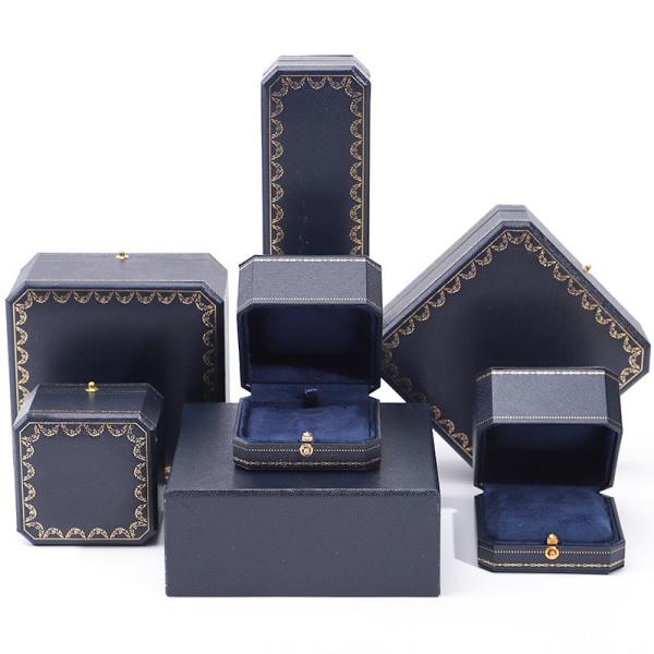 Custom Logo Jewelry Package Handmade Blue Square Paper Box for Luxury Plastic
