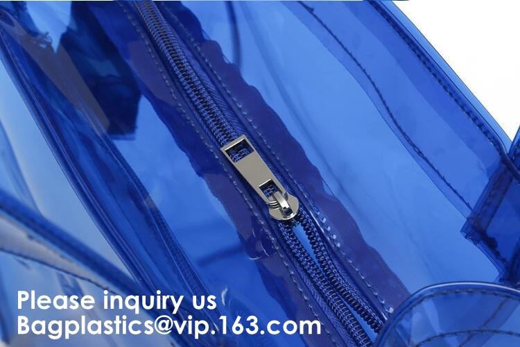 Clear PVC Sling Bag With Zipper Bag And Shoulder Strap, Clear PVC Large Handbag With Small Pouch,Bagease, Bagplastics