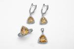 Casual Party Rings With Natural Citrine AAA Grade Cubic Zirconia
