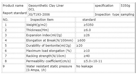 Modern Design Bentonite Geotextile Geosynthetic Clay Liners for Landfills 3500g-9000g/m2