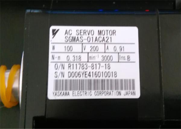 Quality 200V 100W 0.91A Industrial Servo Motor YASKAWA Brand Ins B SGMAS-01ACA21 for sale