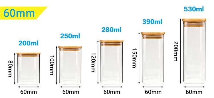 Food Storage Round High Borosilicate Glass Food Jars Airtight Jar for Kitchen