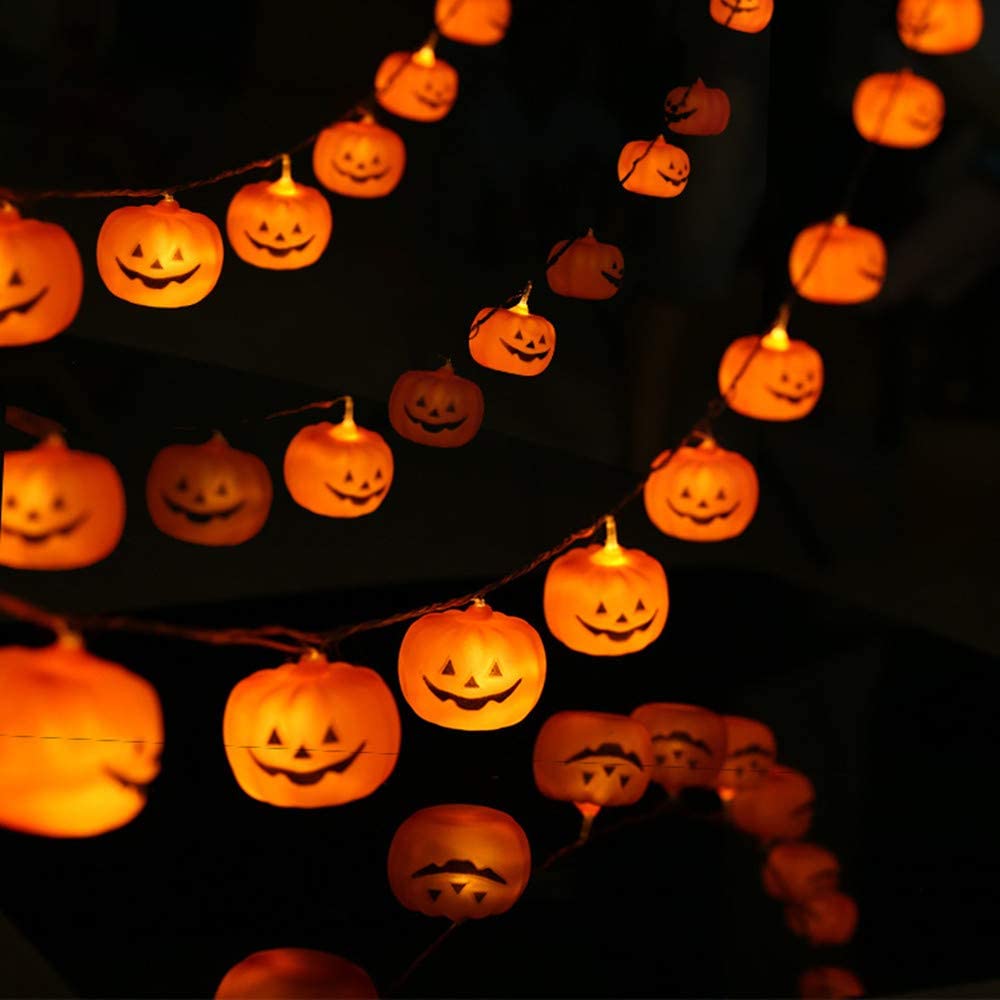Halloween Decoration Clearance String Lights LED Battery Operated Pumpkins 8Modes for Outdoor&Indoor Party Decorations Patio
