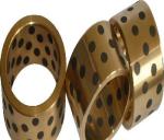 Brass Plus Graphite Bushings , Yellow Black Self Lubricating Bearing
