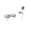 Buy cheap Modern Wall Mounted Bathroom Shower Mixer Taps Chrome Brass Single Lever from wholesalers