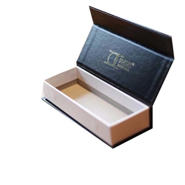 Buy cheap Black hinged eyelash pack gift paper box with foil stamping logo from wholesalers