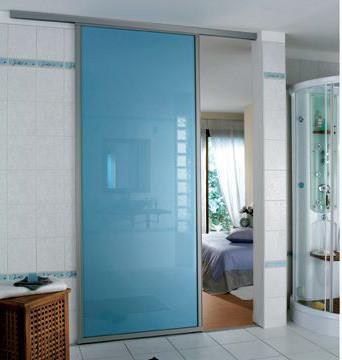 Buy cheap Blue Tempered Glass Door , Tempered Glass Toilet Door No holes from wholesalers