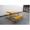 Buy cheap Perforated Steel Outdoor Picnic Table With Benches Surface Mounted Free Standing from wholesalers