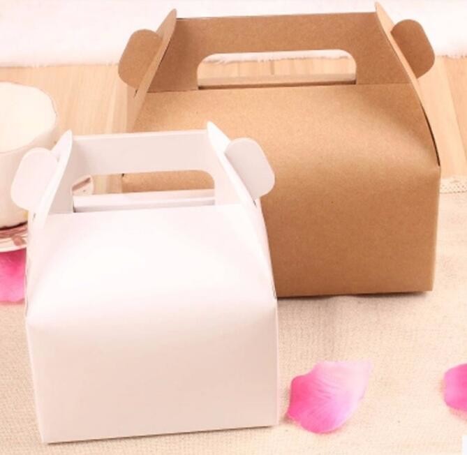 economy Cupcake Box White Window Cake Box customized Wedding Cake Box,6inch in stock PET Plastic Clear birthday Cake Box