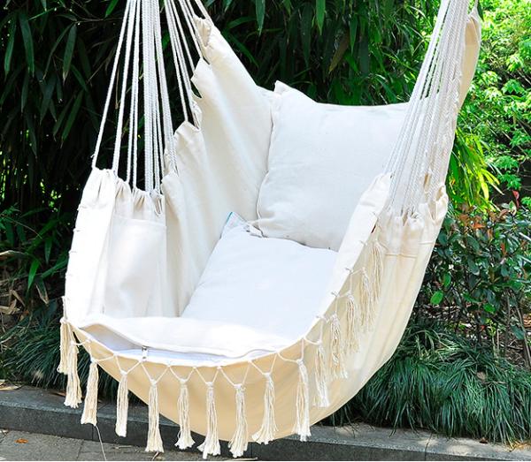 Buy cheap White Macrame Tassel Hanging Hammock Chair For Bedroom Swinging Chair Indoor Bedroom from wholesalers