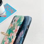 Anti Drop Finger Grip Phone Case IMD TPU Floral Pattern Ring Holder for Iphone