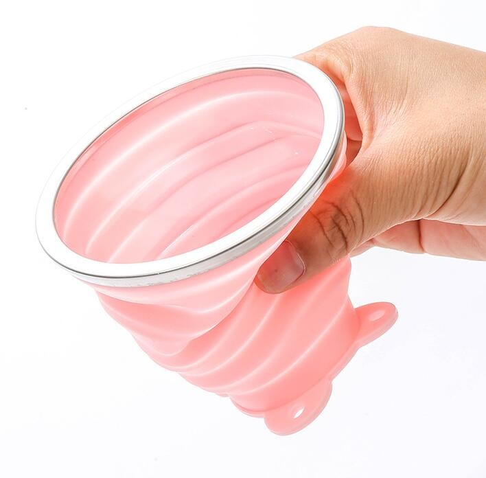 Various Color Collapsible Camping Cup , Collapsible Travel Cup With Lids