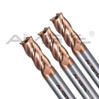 Buy cheap HRC55 4 Flute End Mills 0.6μm Carbide Square End Mill H6 For Steel P20 product
