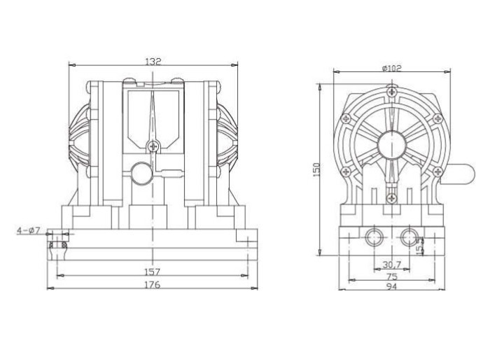 Chemical transfer PP Air operated diaphragm pump Self priming