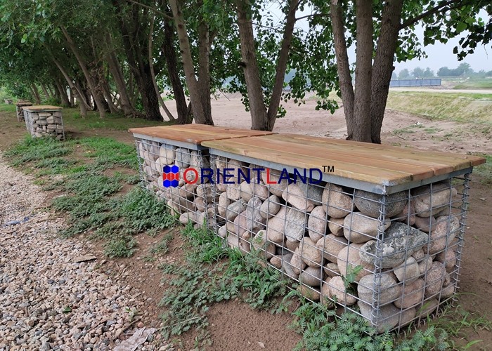Hot Dipped Galvanized Welded Gabion For Park Decoration With 5x10cm Aperture