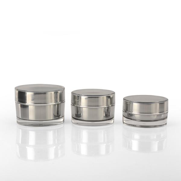 Buy cheap Grey Plastic Plating Cosmetic Cream Jars Plastic Makeup Containers 15g 30g 50g from wholesalers