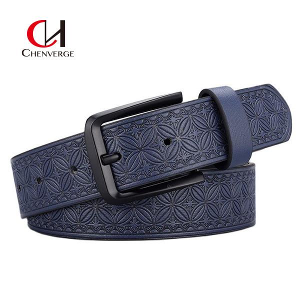 Buy cheap Zinc Alloy Buckle Men's Embossed Leather Belt Business Needle Buckle PU Belt 125cm from wholesalers