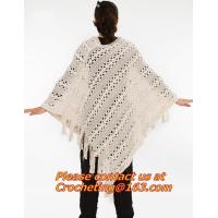 Buy cheap women yarn knitted hollow out crochet poncho to keep warm and fashion shawls product