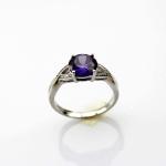 Women Jewelry 925 Silver Round Created Amethyst Cubic Zircon Ring(F93)