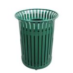 Powder Coating Metallic Outdoor Trash Cans With Lid 978Mm Height