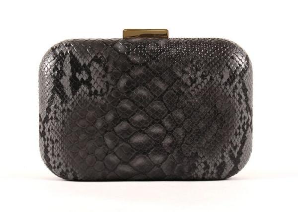 Buy cheap Black Textured Ladies Leather Clutch Bags Made In Faux Snake Skin Leather from wholesalers