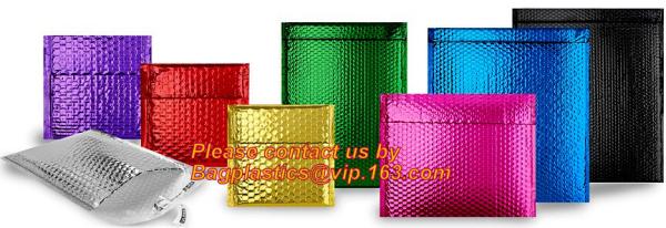 Security Holographic Metallic Foil Bubble Mailers Matte Metallic Rose Gold Self