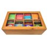 Buy cheap 8 Compartments Hinged Wooden Storage Box Bamboo Tea Box Storage Organizer from wholesalers