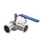 Sanitary Stainless Steel 304 316 316L Tri Clamp 3-Way Sanitary Ball Valve Type T