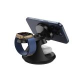 Fast 360 Rotating Wireless Desktop Charger 3 In 1 15W For Phone Watch Earphone