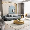 Buy cheap Hotel PU Leather Sectional Sleeper Sofa Grey 66cm Height Solid Wood Base from wholesalers