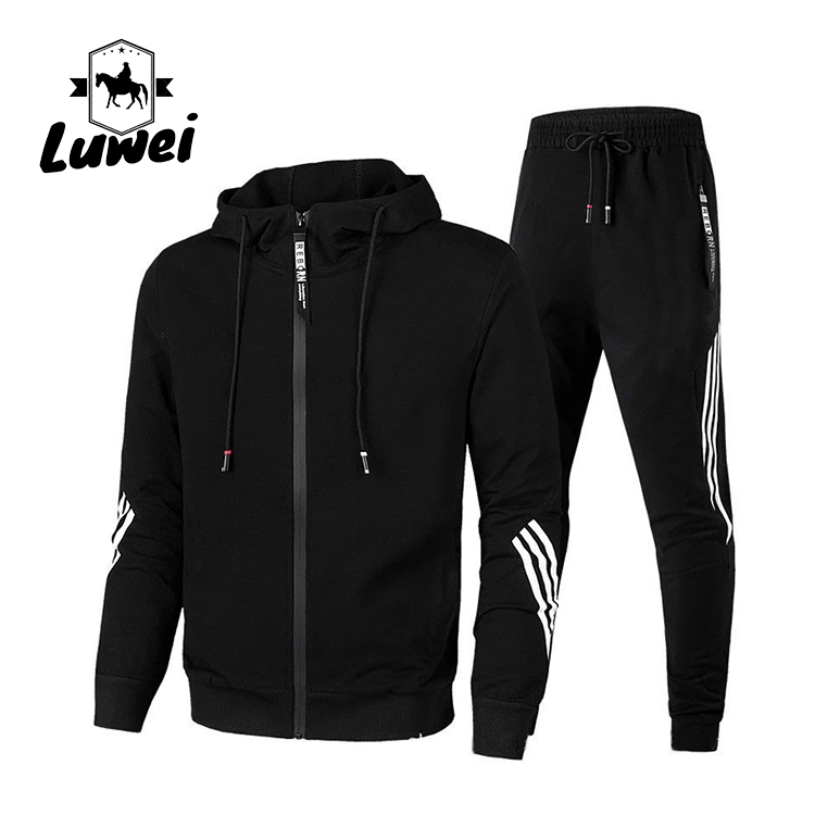 Plus Size Men Sportswear Set Autumn Athletic Wear Zipper Tracksuits