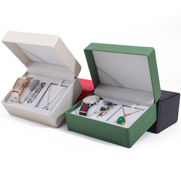 Buy cheap Multi Function Sleek Faux Leather Watch Storage Case Adaptable Storage Jewelry Box from wholesalers