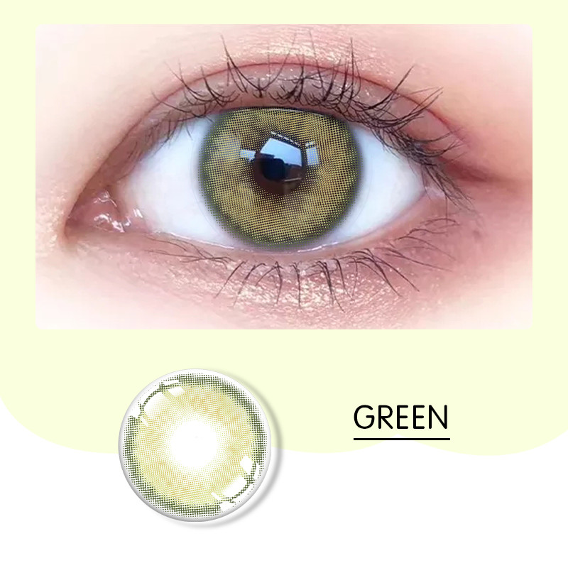 Custom ISO13485 Green Eye Contact Lenses Non Prescription 14mm