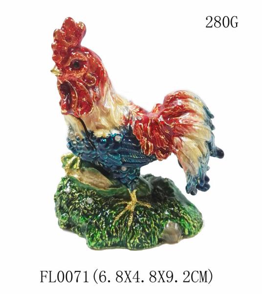 Wholesale rooster metal jewelry box rooster decorative box fashion rooster cock